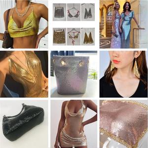 3Mm Aluminum Mesh Fabric Trim Sparkly Metal <strong>Sequin</strong> Hotfix Ribbon Tape Black Silver Gold Rhinestones Bridal Applique Diy Bags <strong>Bra</strong> - Product Image 5