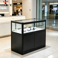 Présentoir à bijoux personnalisable en profilés d'aluminium, vitrine en verre pour exposition commerciale