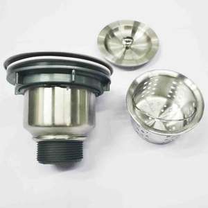 Accessoires pour évier de cuisine moderne en acier inoxydable 304, finition brossée chromée, filtre de vidange, bouchon de tuyau d'évacuation - Product Image 4