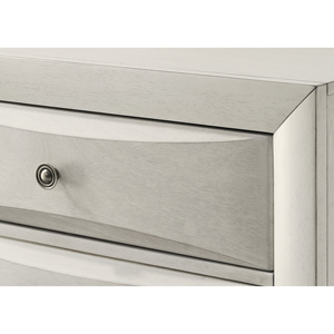 Contemporary White Finish Nightstand With Curved <b>Drawer</b> Fronts <b>Storage</b> <b>Drawers</b> Wooden - Product Image 3