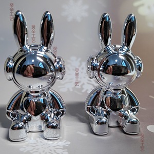 Space Rabbit Craft <b>Pot</b> <b>Lid</b> Handle Silver Plastic UV Coated Novelty Shape Contemporary Design - Product Image 1