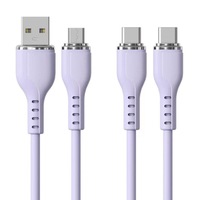 Kabel Pengisian Cepat TPE Jacket 3A USB A ke Tipe C PD 60W Kabel Data Kabel Daya USB Ponsel untuk Telepon