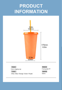 Venta al por mayor Taza con cambio <span class=keywords><strong>de</strong></span> color según la temperatura Vaso <span class=keywords><strong>de</strong></span> café <span class=keywords><strong>de</strong></span> plástico engrosado <span class=keywords><strong>de</strong></span>  Vaso hermético y único - Product Image 5