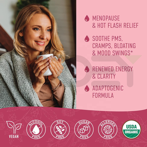 Gotas líquidas de equilibrio de hormonas orgánicas para mujeres con Black Cohosh Chasteberry y ortiga urticante Menopasia, sofocos y alivio del período - Product Image 5