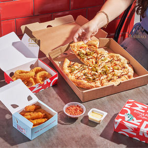 Contenitori in Carta Personalizzati <span class=keywords><strong>per</strong></span> Alimenti, Scatole <span class=keywords><strong>per</strong></span> <span class=keywords><strong>Pizza</strong></span> a Tre Strati 30cm 32cm, Scatole <span class=keywords><strong>da</strong></span> <span class=keywords><strong>Asporto</strong></span> <span class=keywords><strong>per</strong></span> Hamburger, Patatine Fritte, Pollo Fritto, <span class=keywords><strong>Pizza</strong></span> - Product Image 3