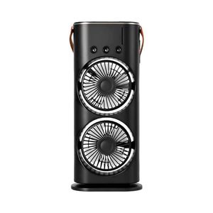 Water Cooling Portable 360° Oscillation Minimalist Stylish Dual-<b>Head</b> Colling <b>Fan</b> for Office - Product Image 1