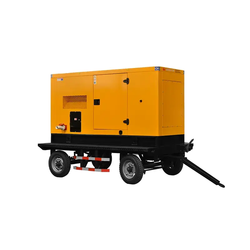 Generator Diesel dipasang Trailer sunyi 125 kva 100kw POWER Move dengan 4 roda dengan ATS untuk industri