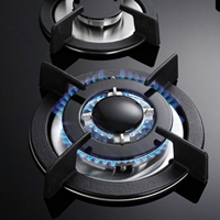 Kompor Gas Portabel Manual 4 Tungku Standar CE dengan Permukaan Kaca Tempered dan Pengapian Elektronik untuk Penggunaan Rumah Tangga & Hotel