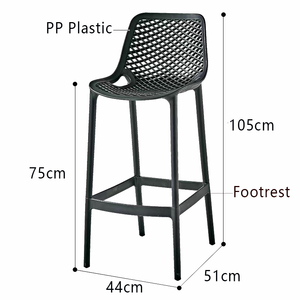 <span class=keywords><strong>Chaise</strong></span> <span class=keywords><strong>haute</strong></span> <span class=keywords><strong>de</strong></span> bar <span class=keywords><strong>de</strong></span> luxe <span class=keywords><strong>pour</strong></span> la maison, <span class=keywords><strong>chaise</strong></span> commerciale en plastique PP intégral <span class=keywords><strong>pour</strong></span> îlot <span class=keywords><strong>de</strong></span> <span class=keywords><strong>cuisine</strong></span>, restaurant, bistrot, hôtel, événements - Product Image 3