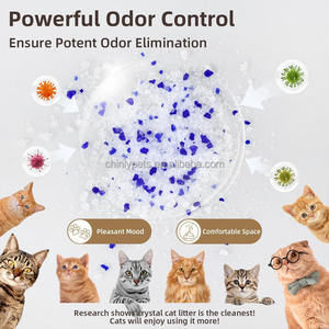 Litière pour chat en gel de silice cristallin hautement absorbant, sans poussière, écologique, indicateur de pH premium, pour animaux de compagnie félin, chats, chatons - Product Image 6