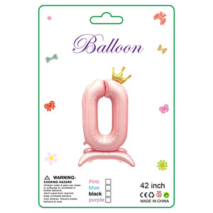 Globos de Número de Papel Metalizado Rosa y Azul de <span class=keywords><strong>42</strong></span> Pulgadas (0-9) para Decoración de Fiestas de Cumpleaños y Baby Shower - Product Image 2