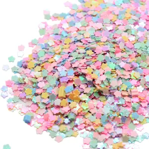 500g/Paquete de uñas arte lentejuelas PVC de 3MM de estrella de cinco puntas suelto lentejuelas fiesta de boda A brilla