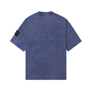 T-shirt Unisex Casual con Design a S, Collo Tondo, Manica Corta, Effetto Usurato e Lavato - Product Image 5