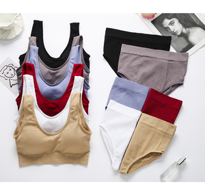 Sexy Seamless Tops Set High Waist Panties Women Wireless Underwear Suit Soft Padded Bras Set Backless Lingerie Set - Product Image 2