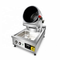 Robot Masak Gas dengan Wastafel 1.5-9.3L Mesin Penggoreng Otomatis 3 Tingkat Panas Pengatur Waktu Cerdas Kompor Wok Gas Komersial