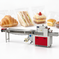 Machine d'emballage automatique multifonctionnelle à flux continu pour croissants, sandwichs, biscuits, gâteaux, pains carrés – Offre Spéciale