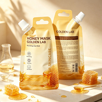Sachets cosmétiques PE personnalisés, réutilisables, refermables, avec bec verseur, logo imprimé, à fond plat, avec trou Euro pour masques faciaux
