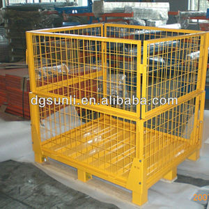 עגלת אחסון מתקפלת תעשייתית מפלדת אל-חלד עמידה במיוחד, רב מכר, ניתנת להתאמה אישית, בעלת ארבעה גלגלים, עומס 200 ק\\\"ג, חמה - Product Image 6