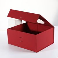 Boîte magnétique personnalisée en forme de cœur avec fenêtre, boîtes rigides pliables avec poignée en ruban pour mariage, Saint-Valentin