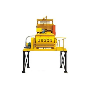 JS500 two shaft new technology mini concrete mixer 500l paddle type concrete mixer