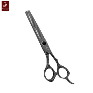 Forbici Professionali per <span class=keywords><strong>Parrucchieri</strong></span> D-630BK Nere, in Acciaio VG10, per Taglio e Sfoltimento Capelli, CNC CHENG YONGHE - Product Image 3
