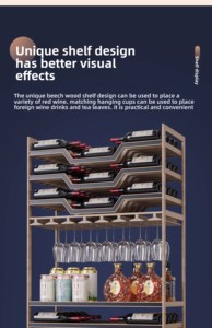 Meuble de rangement moderne pour vin avec fonction de température constante intégrée intelligente pour le refroidissement des boissons et de la vaisselle - Product Image 2