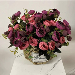 <b>Artificial</b> Camellia Bouquet 30cm Silk <b>Flowers</b> Rustic Floral <b>Arrangement</b> Home Decoration Wedding Props - Product Image 2