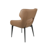 Chaise de salle à manger de luxe à rivets creux Noir/Brun/Beige Chaise rembourrée moderne pour restaurant