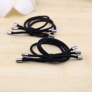 Coleteros Negros con Extremos Metálicos, Bandas Elásticas para el Cabello con Nudos para Uso Diario, Accesorios para el Cabello para Mujeres y Niñas - Product Image 3