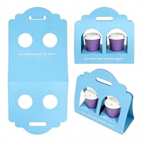 Porte-gobelets jetables personnalisés pour 2 ou 4 boissons, porte-boissons avec poignée, porte-gobelets en carton kraft