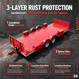<span class=keywords><strong>Remorque</strong></span> à plateau robuste à 2 essieux avec <span class=keywords><strong>kit</strong></span> de benne basculante hydraulique en option pour le transport de machines de construction conforme aux normes - Product Image 2