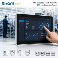 Monitor Táctil de Marco Abierto Sharerdp Factory de 21.5 Pulgadas J6412 J1900 IP65, Panel Industrial Interactivo Capacitivo, PC Todo en Uno
