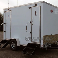 Remorque de toilette mobile urbaine de luxe à 2 stalles Salle de douche Conteneur Maison Toilettes Chariot avec fête à la maison