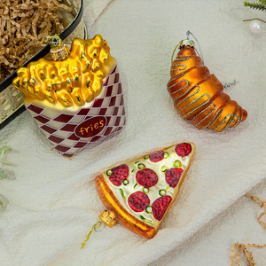 Colgante de Vidrio Personalizado Soplado a Mano con Forma de Bolsa de Papas Fritas, Adorno de Árbol de Navidad Miniatura, Colgante para Festival de Comida - Product Image 3