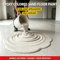 Revêtement en résine époxy colorée à haute durabilité, imperméable, facile à nettoyer, peinture de sol sans joint pour usage commercial et domestique