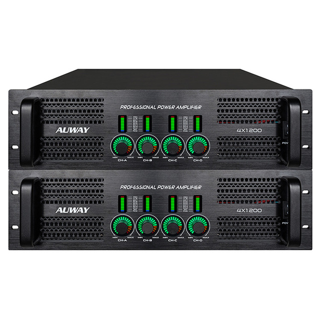 41100 3U 4 Channels Metal Transformer Amplifier for Pro Audio Stage Use with Dual 15 and Dual 18 Subwoofers