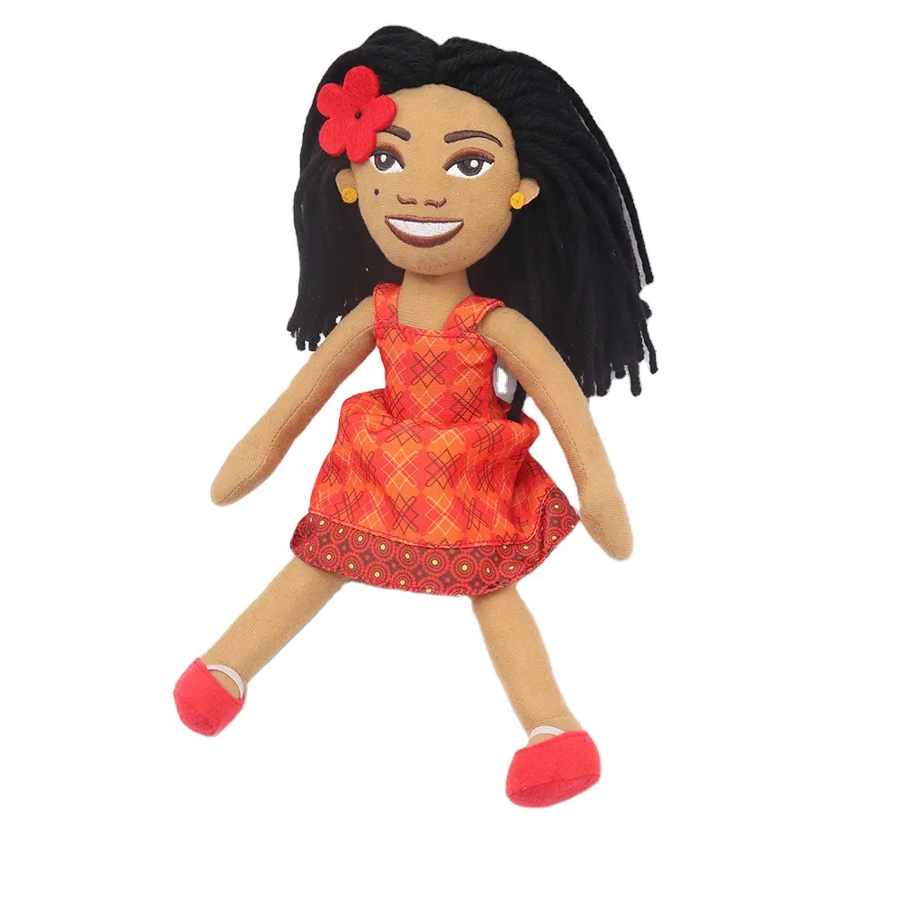 Afrikanische Prinzessin Gefüllte Mädchen Puppe Spielzeug Idol Gekleidet Personal isierte ODM & OEM Fabrik Hersteller Plüsch Figur Spielzeug Benutzer definierte Idol