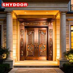 Puerta de Seguridad Clásica de Cobre con Núcleo de Acero Inoxidable, Puerta Principal de Villa, Puerta Doble, Puerta Exterior de Mansión, Puerta Palladiana - Product Image 4