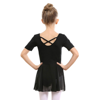Justaucorps personnalisés en usine robe à manches courtes coton enfants Ballet danse justaucorps robe pour filles