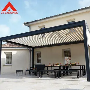 Four Seasons 3*4 4*6 Gazebo Outdoor Pergola Waterproof Bioclimatic Adjustable Louvered Metal Pergola