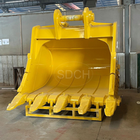 Godet de pelle minier renforcé 4,5 m³ pour pelle de 70T 80T avec plaques résistantes à l'usure NM500