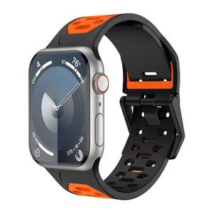 Bracelet de montre en silicone en gros pour Apple Watch S10 11 46mm Ultra 49mm SE 44mm, bracelet de sport bicolore - Product Image 5