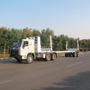 2 оси полный прицеп древесины бревен, транспорт грузовик с прицепом в Западной Африке - Product Image 3