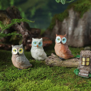 Simülasyon Baykuş Reçine El Sanatları Süs Bahçe Yosunu Mikro Peyzaj Hayvan Temalı İş Hediyesi Eve Taşınma Süsü - Product Image 3