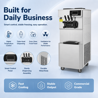 Nouvelle machine à crème glacée molle commerciale 48-50L/H haute capacité 3 saveurs pré-refroidissement qualité industrielle écologique