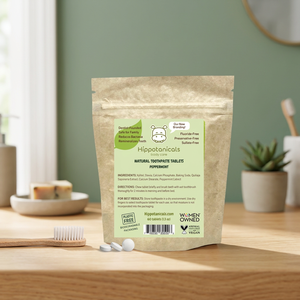 Hippotanicals Tabletas de Pasta Dental Natural de Menta sin Flúor ni Conservantes en Bolsa Compostable (60 Tabletas Cada Una) - Product Image 2