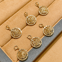 Charmes pendentifs multi-styles en or massif 18 carats AU750, cœur, papillon, fleur, boule, charmes détachables pour collier DIY pour femmes