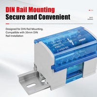 Boîte de jonction électrique JINH à visser sur rail DIN, 500V 125A, avec couvercle transparent