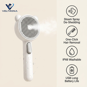 Cepillo Eléctrico a Vapor para Mascotas, para Gatos y Perros, con Pulverización Fina, IPX6, Lavable, Recargable por USB, Diseño <span class=keywords><strong>de</strong></span> Oso, Un Solo Clic - Product Image 4
