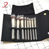 Ensemble de pinceaux de maquillage pour le visage en poils synthétiques naturels Dongshen, dorés, 8 pièces, logo de marque privée avec manche en métal